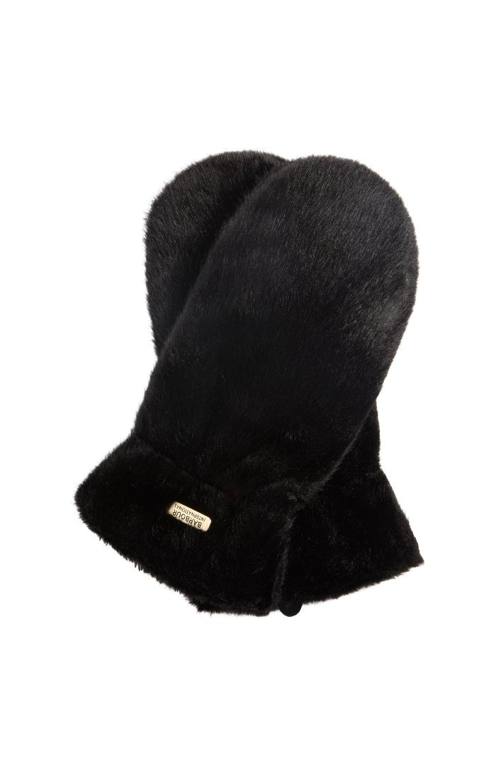 BarbourBarbour International Cyrus Faux Fur MittsGlovesBlack - Blue Water Clothing