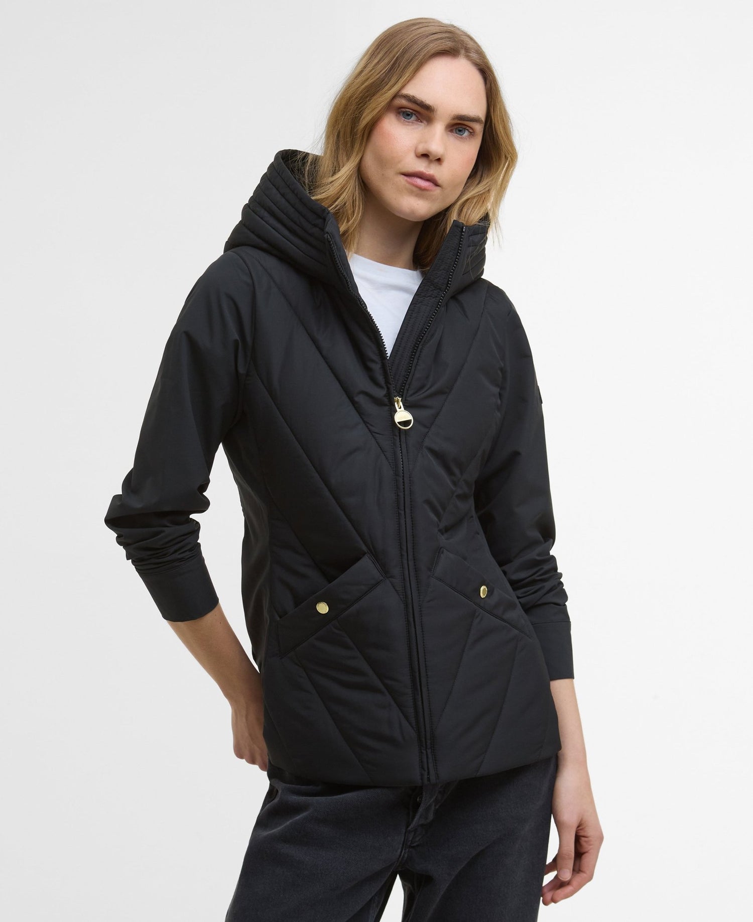 BarbourBarbour International Diablo Quilted Sweat BlackTopsBlack - Blue Water Clothing