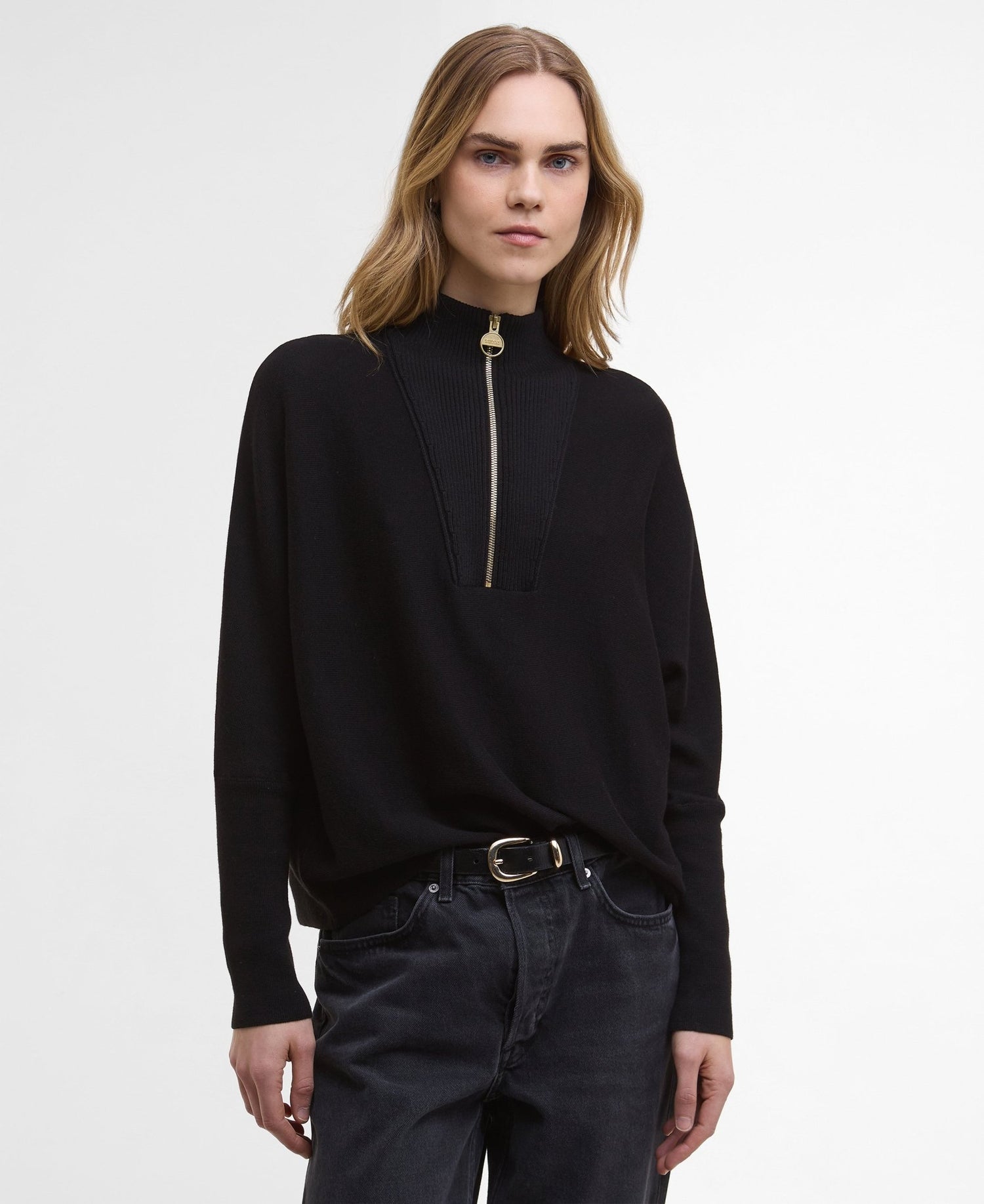 BarbourBarbour international Lola Knitted Jumper BlackTopsBlack - Blue Water Clothing