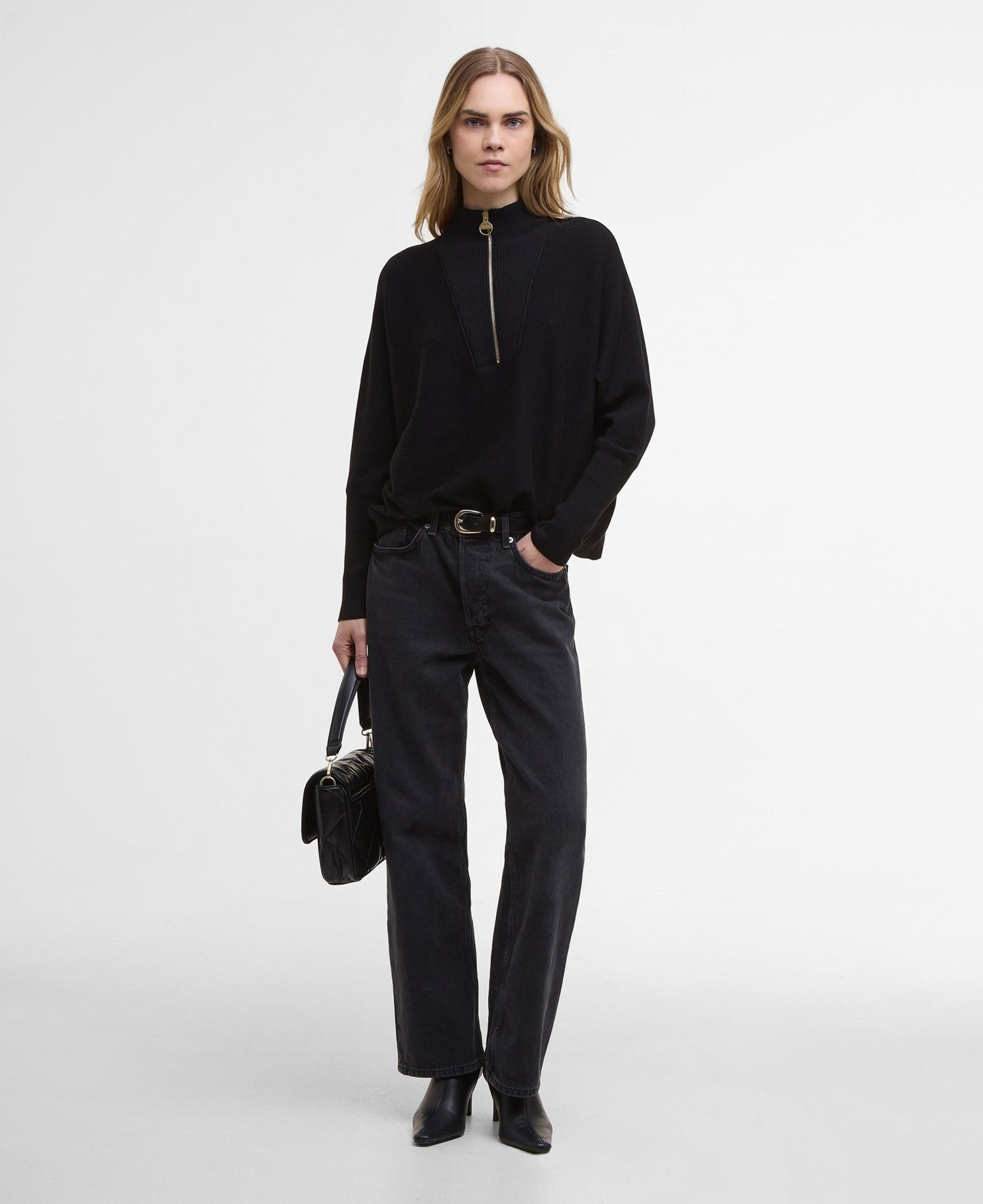 BarbourBarbour international Lola Knitted Jumper BlackTopsBlack - Blue Water Clothing