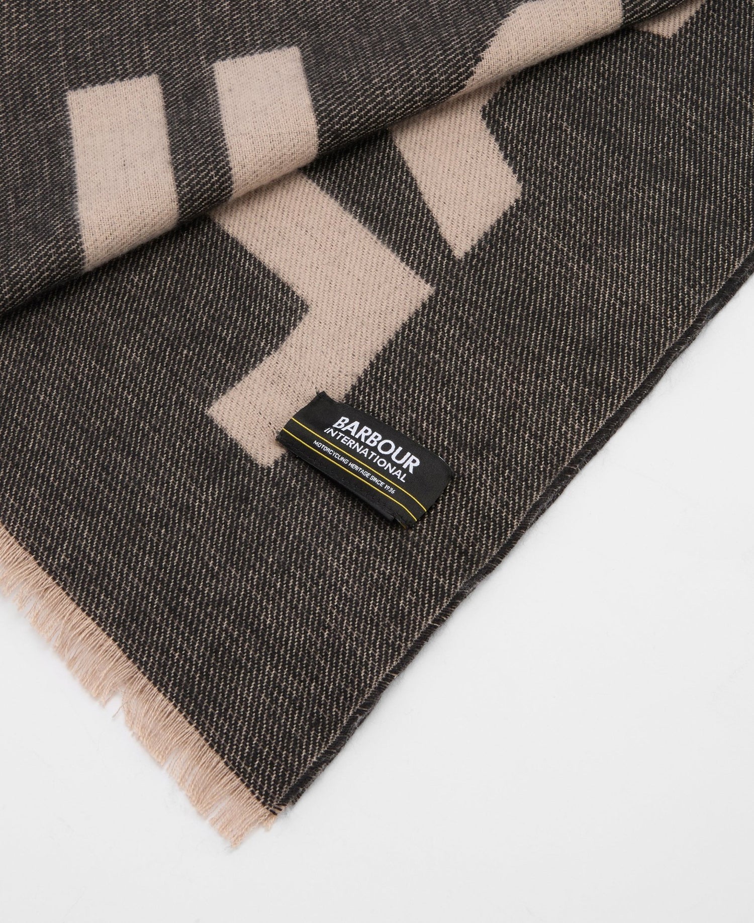 BarbourBarbour International Milla Logo Scarf Oat/BlackAccessories - Blue Water Clothing