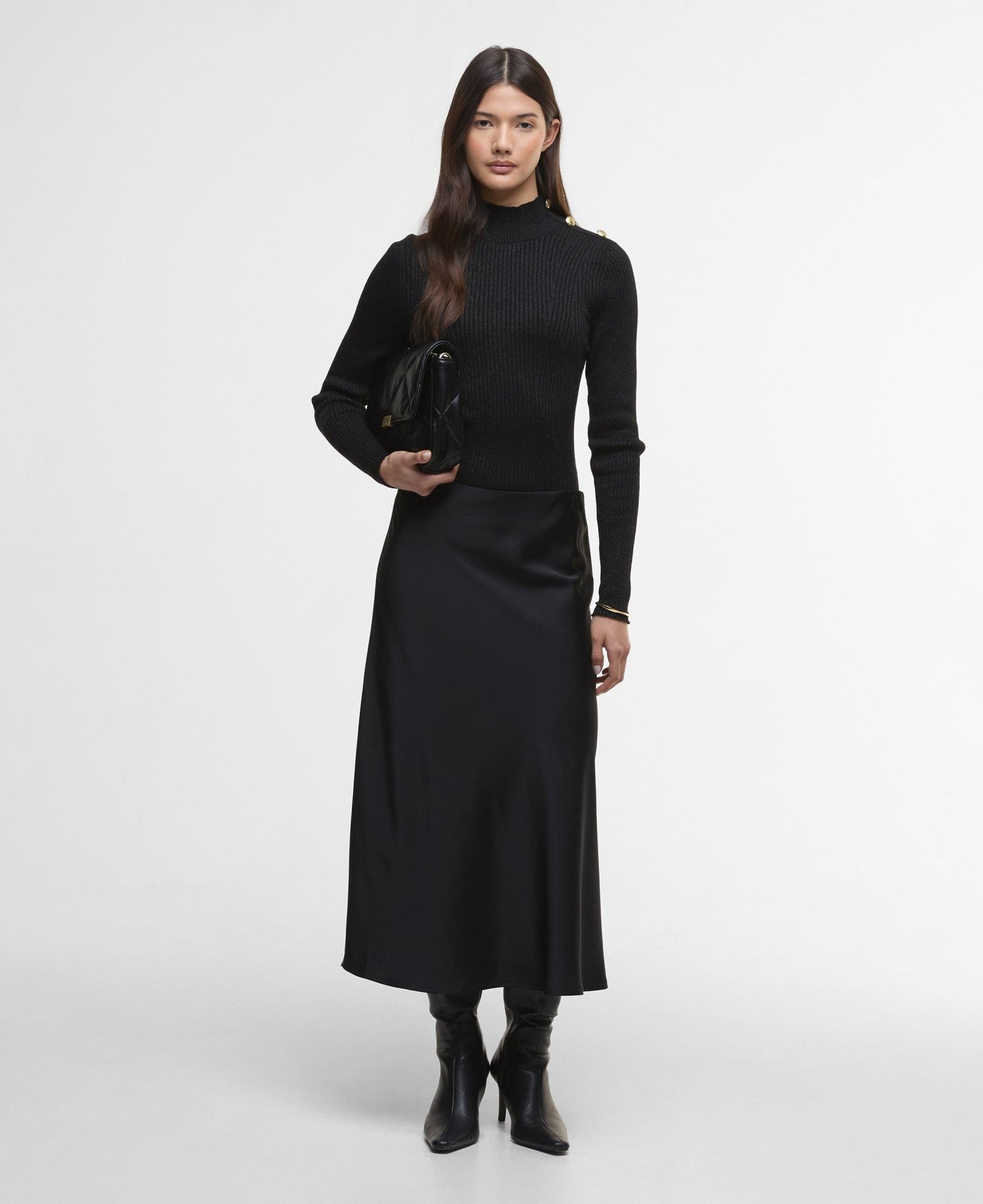 BarbourBarbour International Stella Knitted Jumper BlackTopsBlack - Blue Water Clothing
