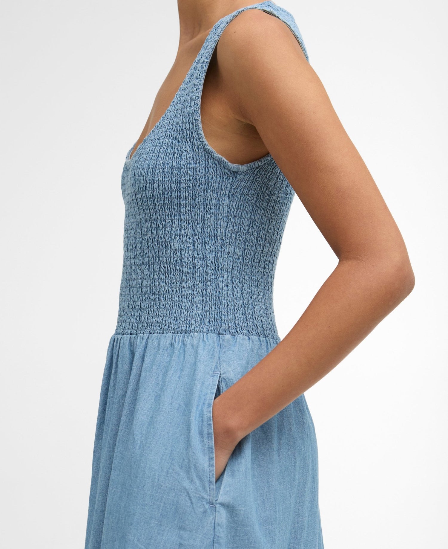 BarbourBarbour Josie Midi DressDressesChambray - Blue Water Clothing