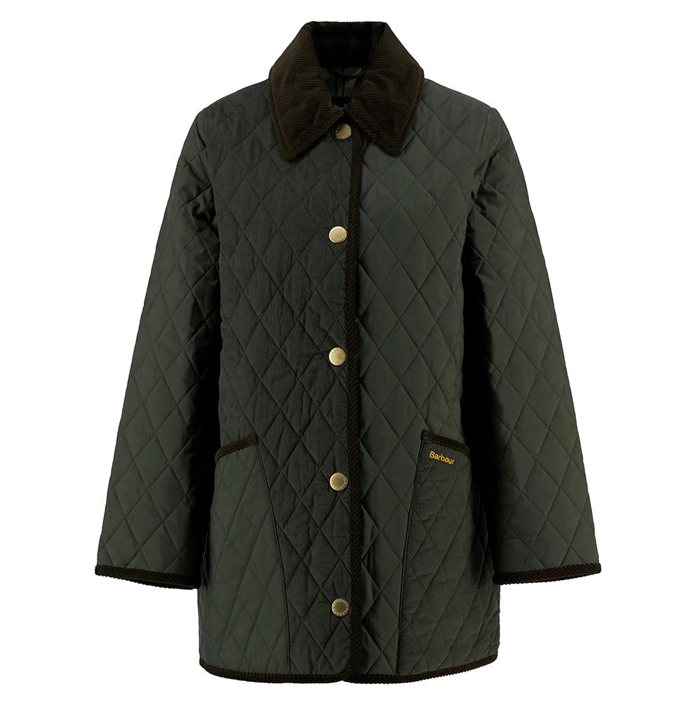 美品 Barbour Swinton Quilt Jacket ダウンジャケット Bracken Quilt Jacket - Light Trench - UK 8