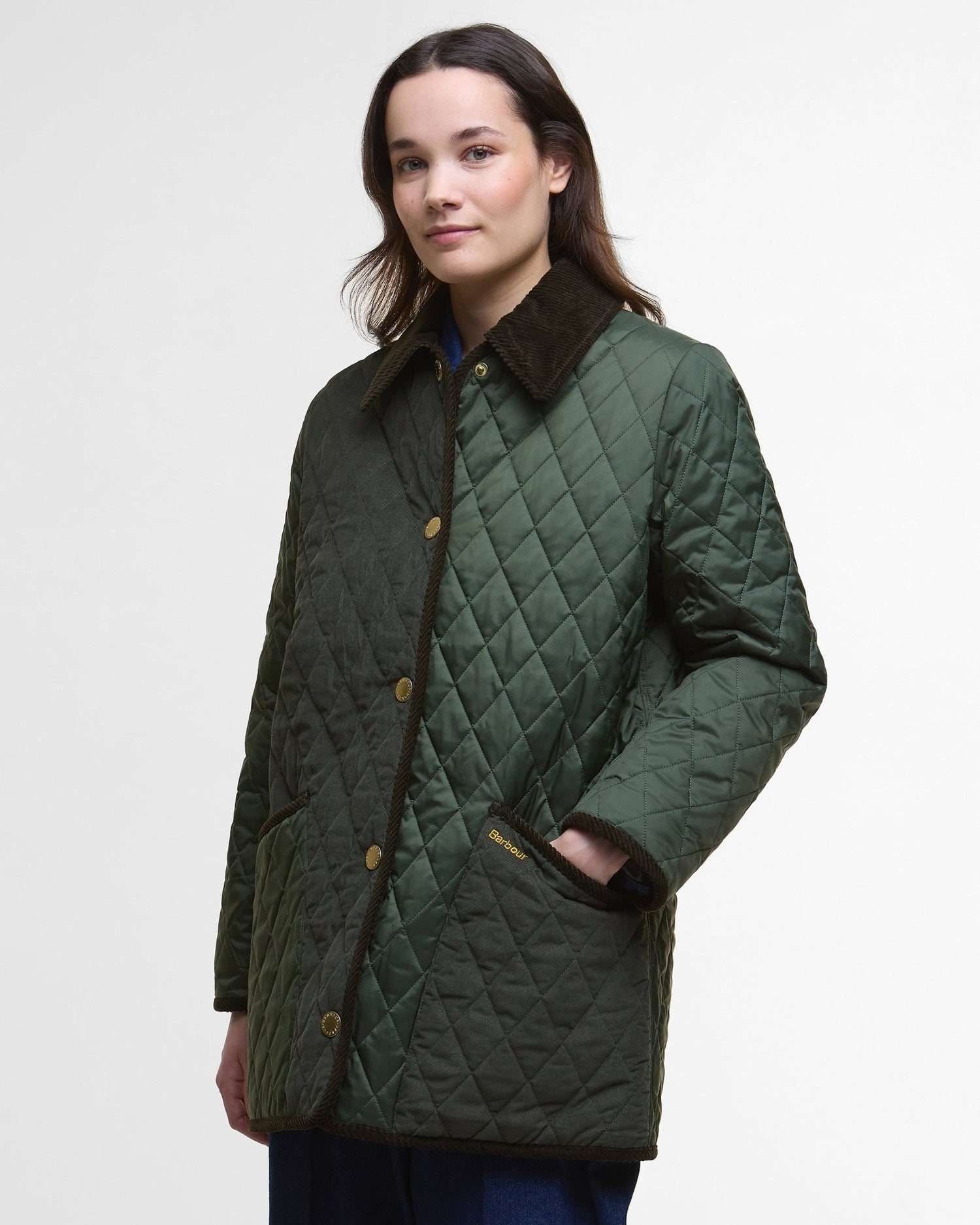 BarbourBarbour Meryl Quilted Jacket Olive/Ancient TartanClothingOlive - Blue Water Clothing