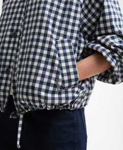 BarbourBarbour Ovingham Casual JacketCoatGingham Navy/ Neutral - Blue Water Clothing
