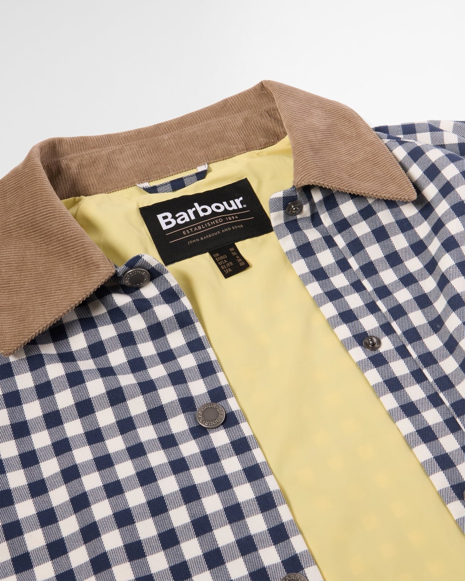 BarbourBarbour Ovingham Casual JacketCoatGingham Navy/ Neutral - Blue Water Clothing