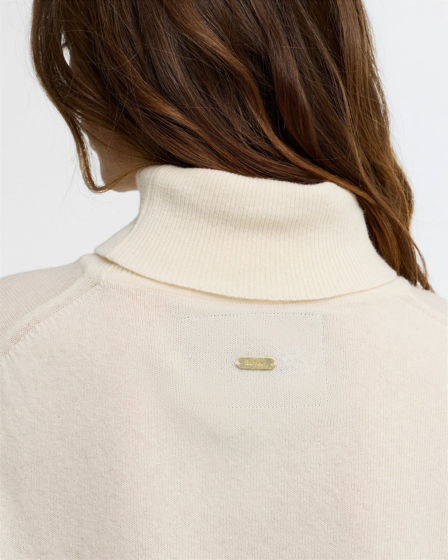 BarbourBarbour Pendle Roll Collar Knitted JumperSweaterEcru/Birchwood Tartan - Blue Water Clothing