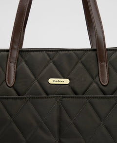 BarbourBarbour Quilted Tote Bag OliveBags - Blue Water Clothing