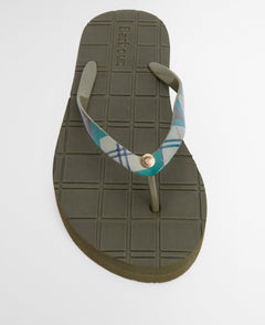BarbourBarbour Tilda Toe Post SandalFootwearOlive/Ancient Tartan Flip Flop - Blue Water Clothing