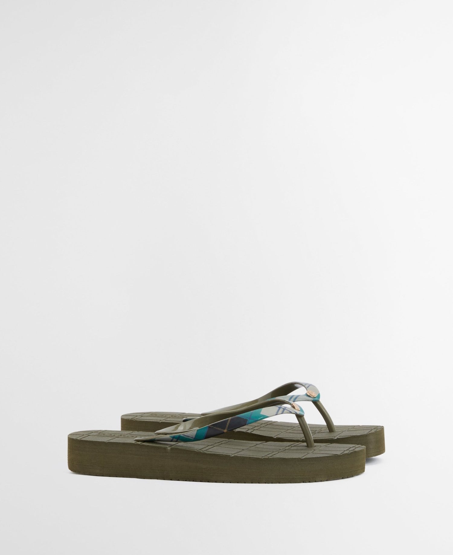 BarbourBarbour Tilda Toe Post SandalFootwearOlive/Ancient Tartan Flip Flop - Blue Water Clothing