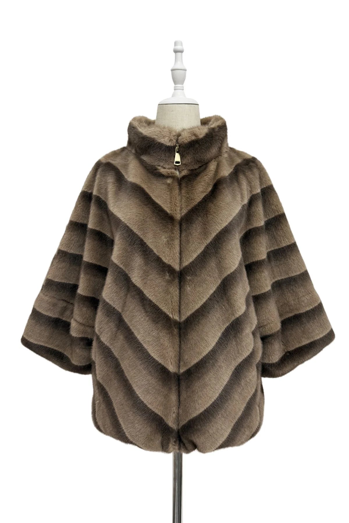 Blue Water ClothingChevron Faux Fur 3/4 Sleeved JacketClothing - Blue Water Clothing