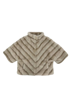 Blue Water ClothingChevron Faux Fur 3/4 Sleeved JacketClothing - Blue Water Clothing