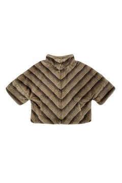 Blue Water ClothingChevron Faux Fur 3/4 Sleeved JacketClothing - Blue Water Clothing