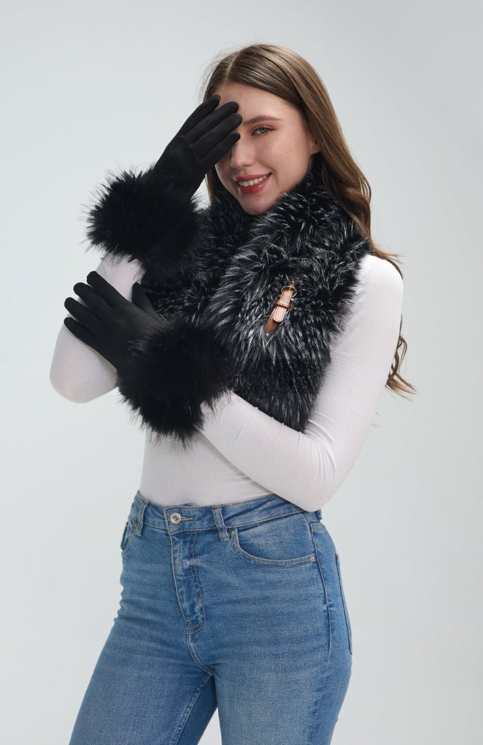 Blue Water ClothingFaux Fur Buckle Pull Through ScarfAccessories - Blue Water Clothing