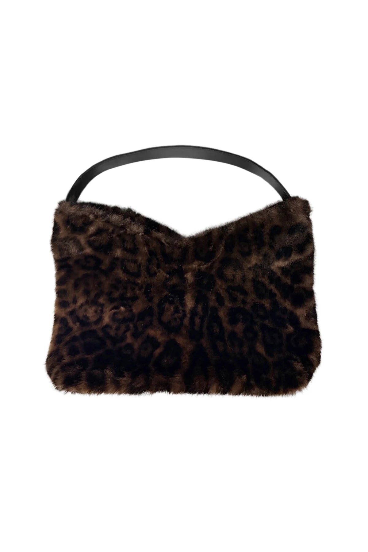 Faux Fur Deer & Leopard Print Top Handle Tote Bag - Blue Water Clothing