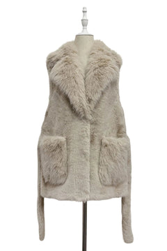 Blue Water ClothingFaux Fur Long Gilet with BeltClothing - Blue Water Clothing