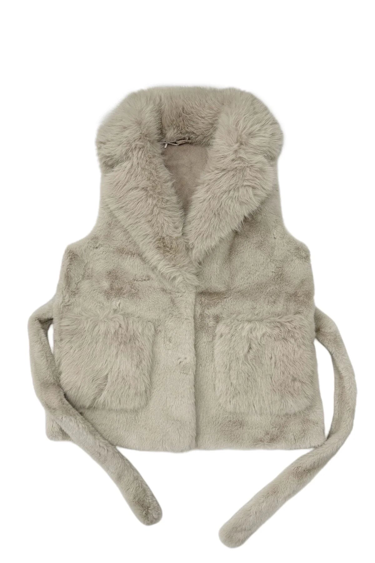 Blue Water ClothingFaux Fur Long Gilet with BeltClothing - Blue Water Clothing