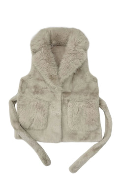 Blue Water ClothingFaux Fur Long Gilet with BeltClothing - Blue Water Clothing