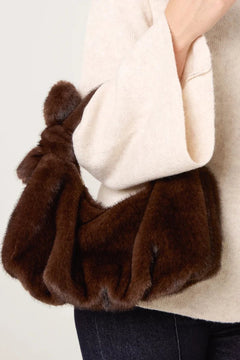 Faux Fur Shoulder Bag - Blue Water Clothing