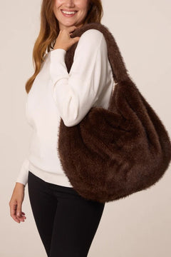 Faux Fur Slouch Bag - Blue Water Clothing