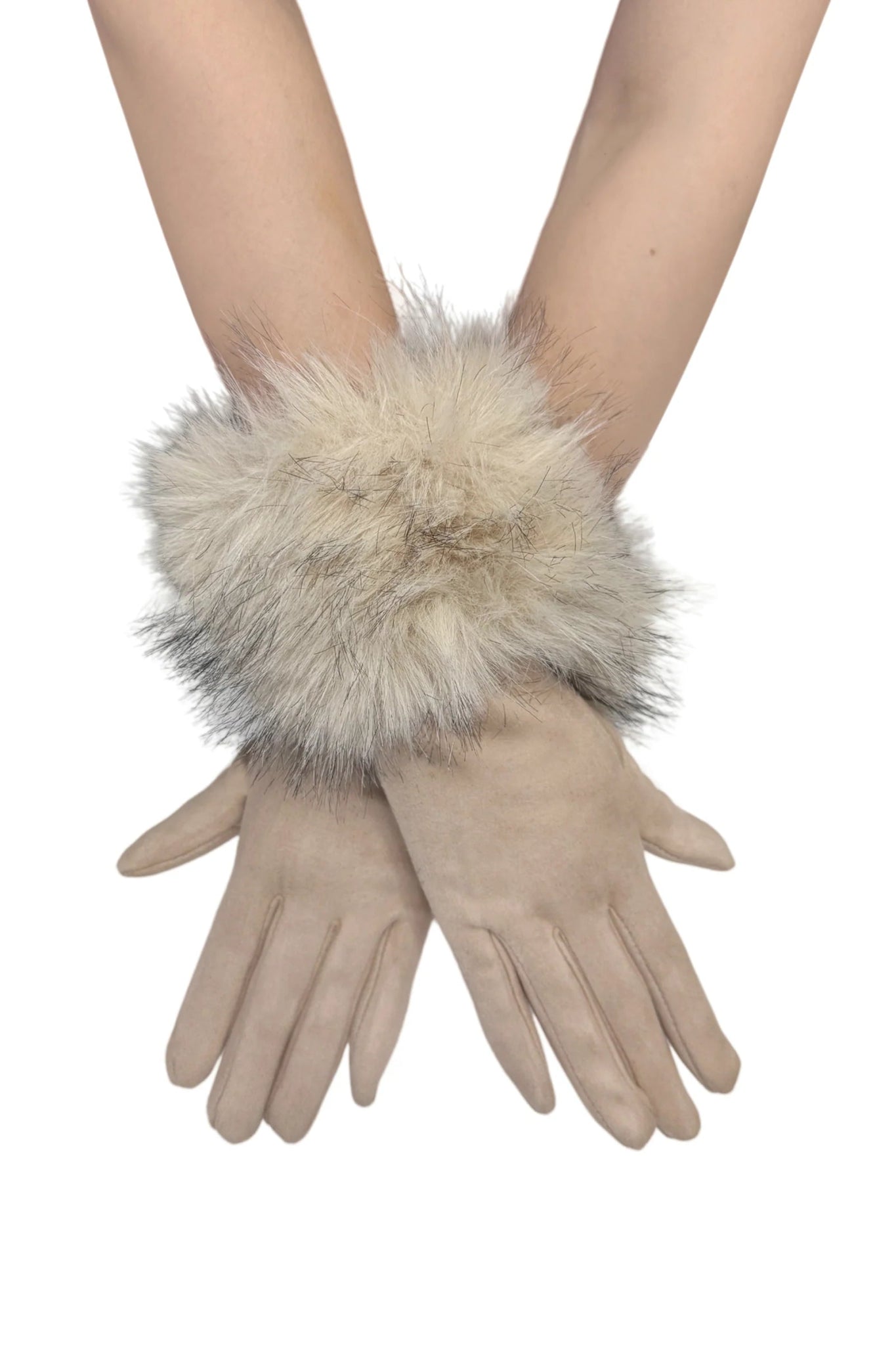 Blue Water ClothingFaux Suede Plain Gloves With Faux Fur TrimAccessories - Blue Water Clothing