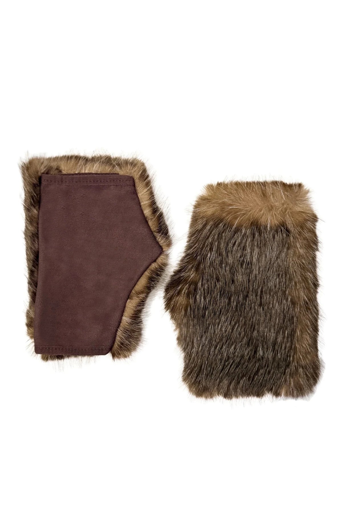 Luxe Faux Fur Fingerless Gloves - Blue Water Clothing