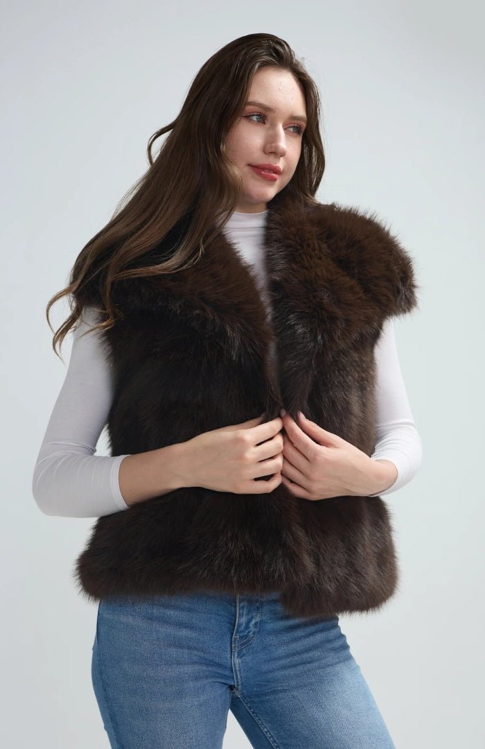 Blue Water ClothingOversized Lapel Faux Fur GiletClothing - Blue Water Clothing