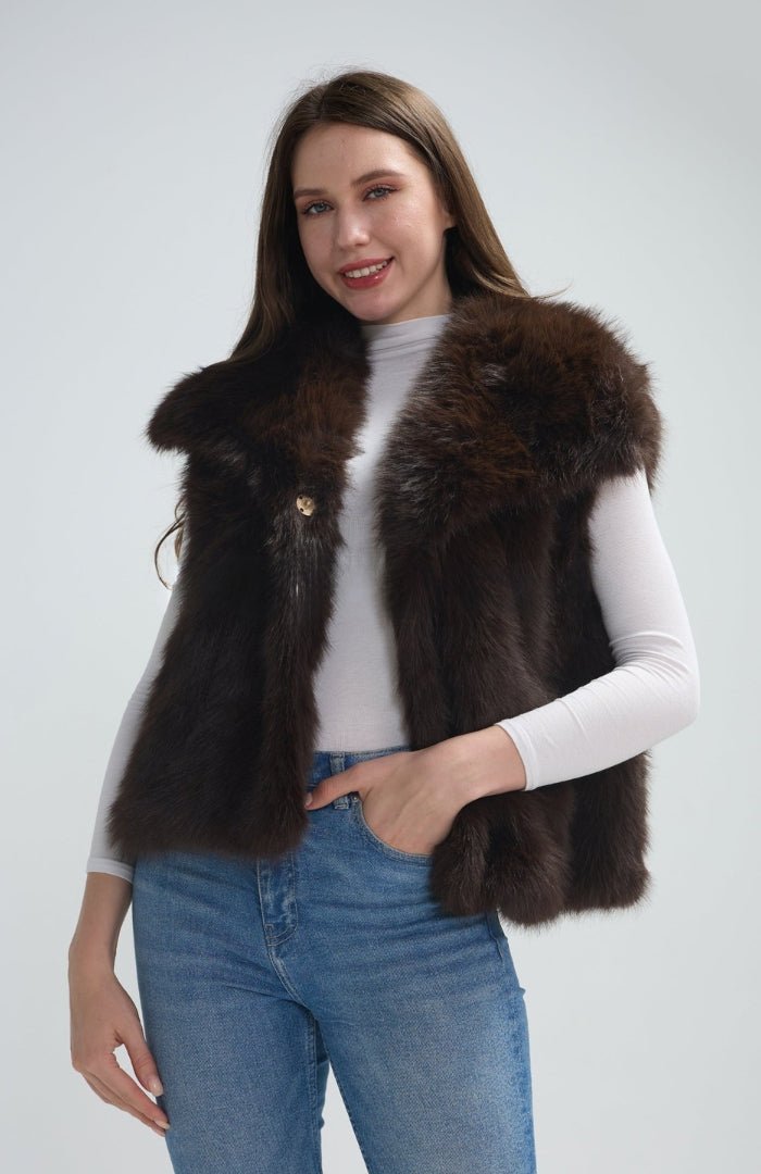 Blue Water ClothingOversized Lapel Faux Fur GiletClothing - Blue Water Clothing