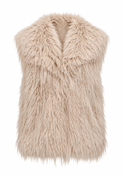 Oversized Shaggy Faux Fur Gillet Jacket - Blue Water Clothing