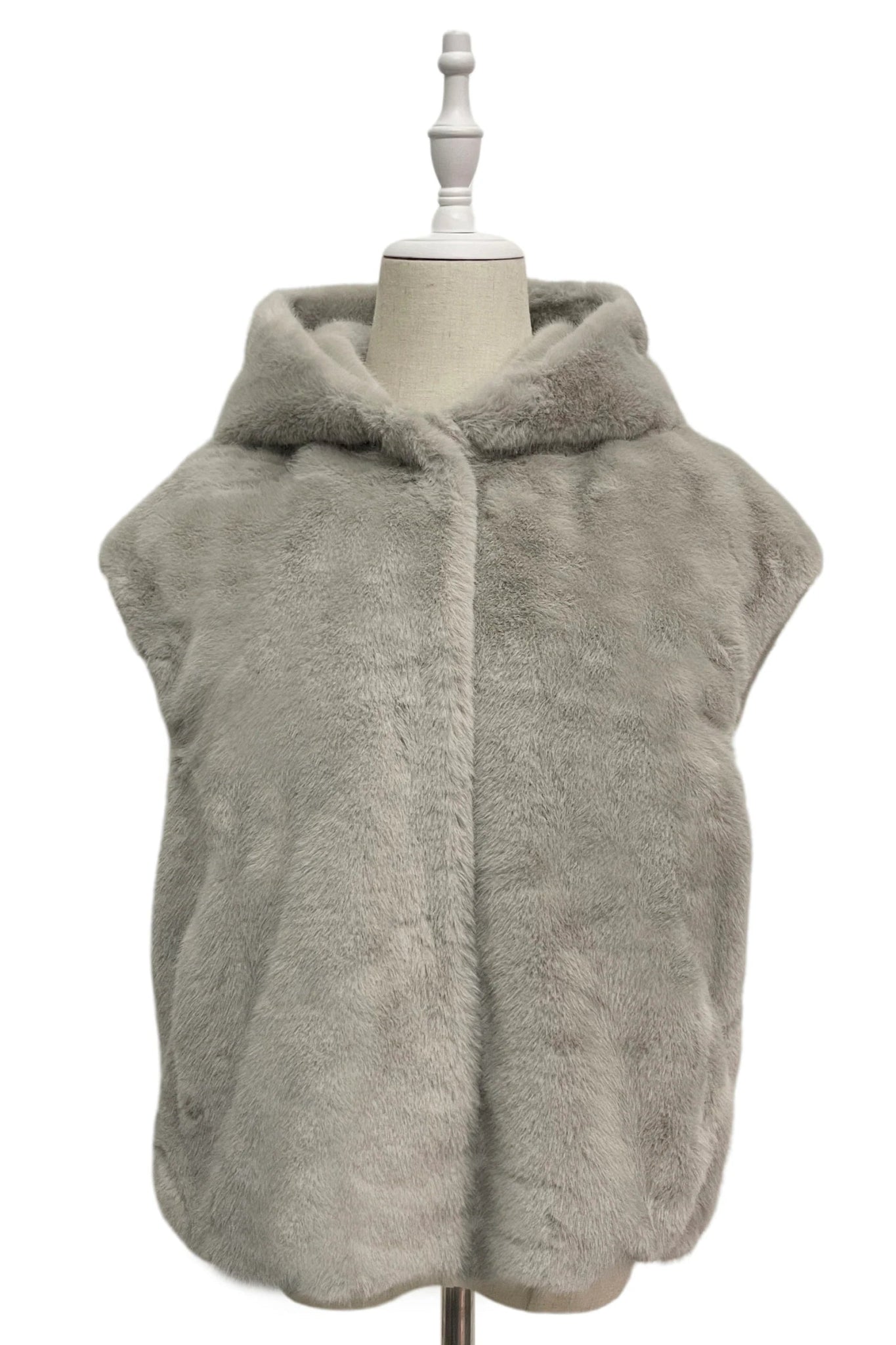 Blue Water ClothingPlain Faux Fur Hooded GiletClothing - Blue Water Clothing