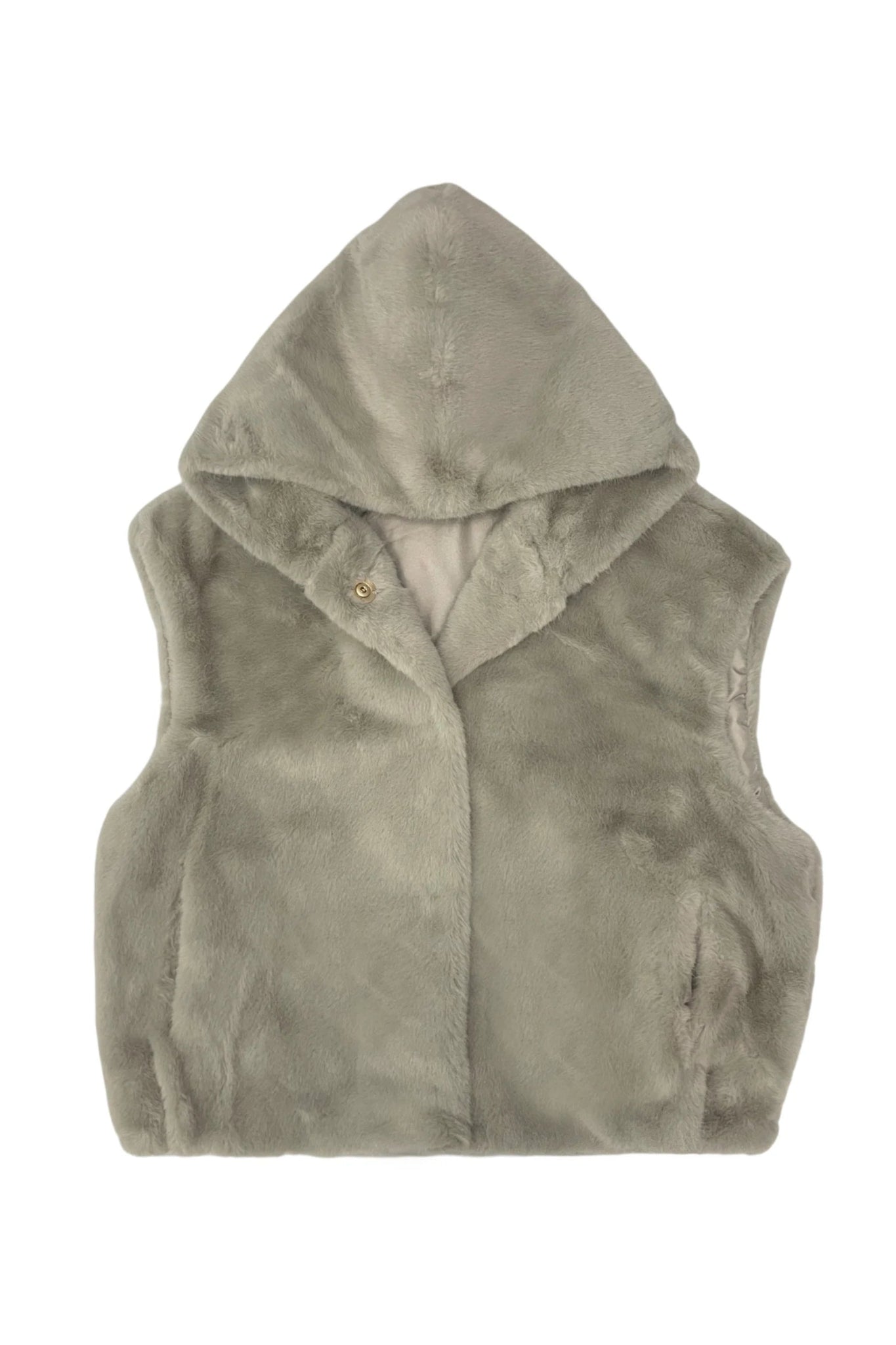 Blue Water ClothingPlain Faux Fur Hooded GiletClothing - Blue Water Clothing