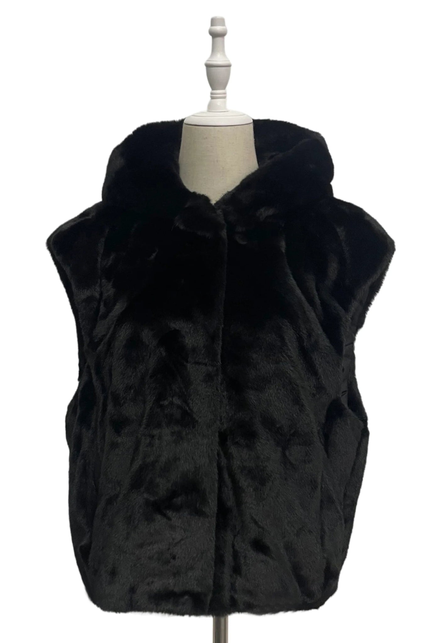 Blue Water ClothingPlain Faux Fur Hooded GiletClothing - Blue Water Clothing