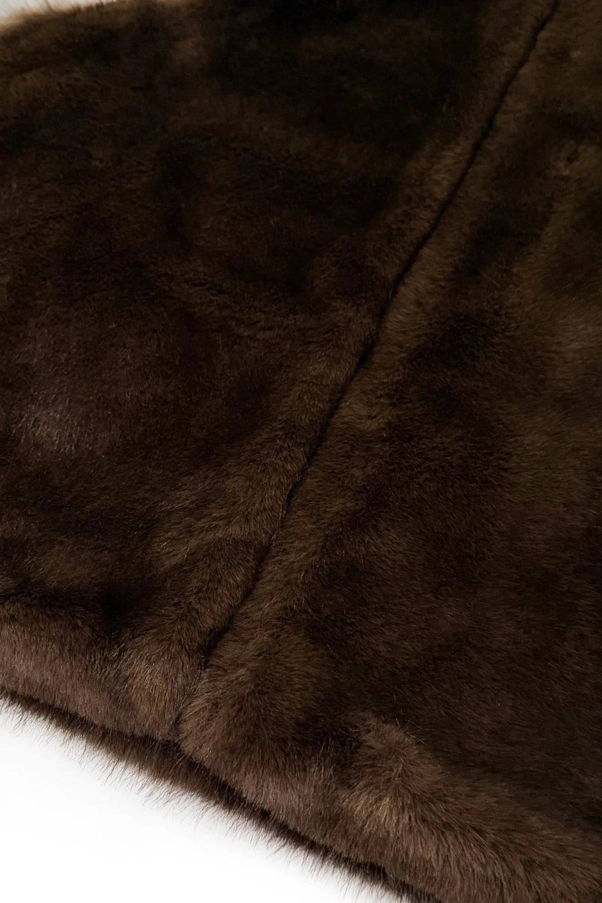 Plush Faux Fur Funnel Neck Zip GiletBrown - Blue Water Clothing