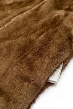 Plush Faux Fur Funnel Neck Zip GiletCoffee - Blue Water Clothing