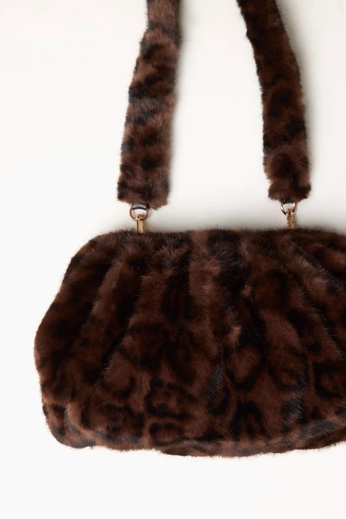 Plush Leopard Print Bag - Blue Water Clothing