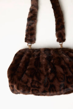 Plush Leopard Print Bag - Blue Water Clothing