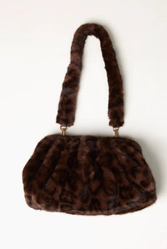 Plush Leopard Print Bag - Blue Water Clothing