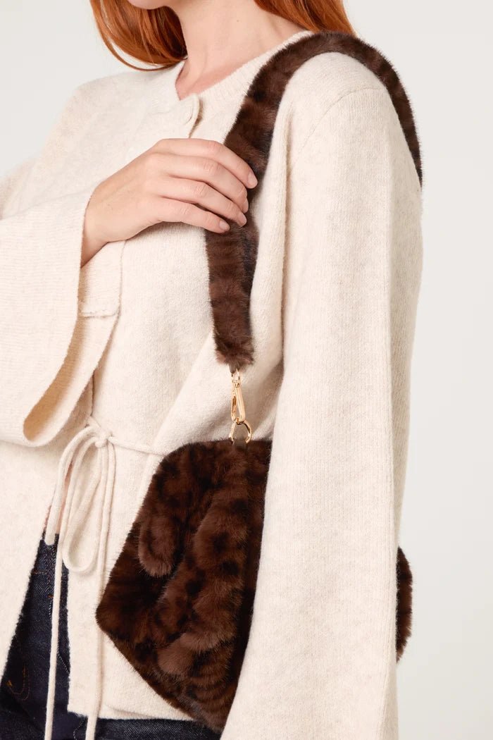 Plush Leopard Print Bag - Blue Water Clothing