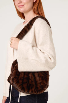 Plush Leopard Print Bag - Blue Water Clothing