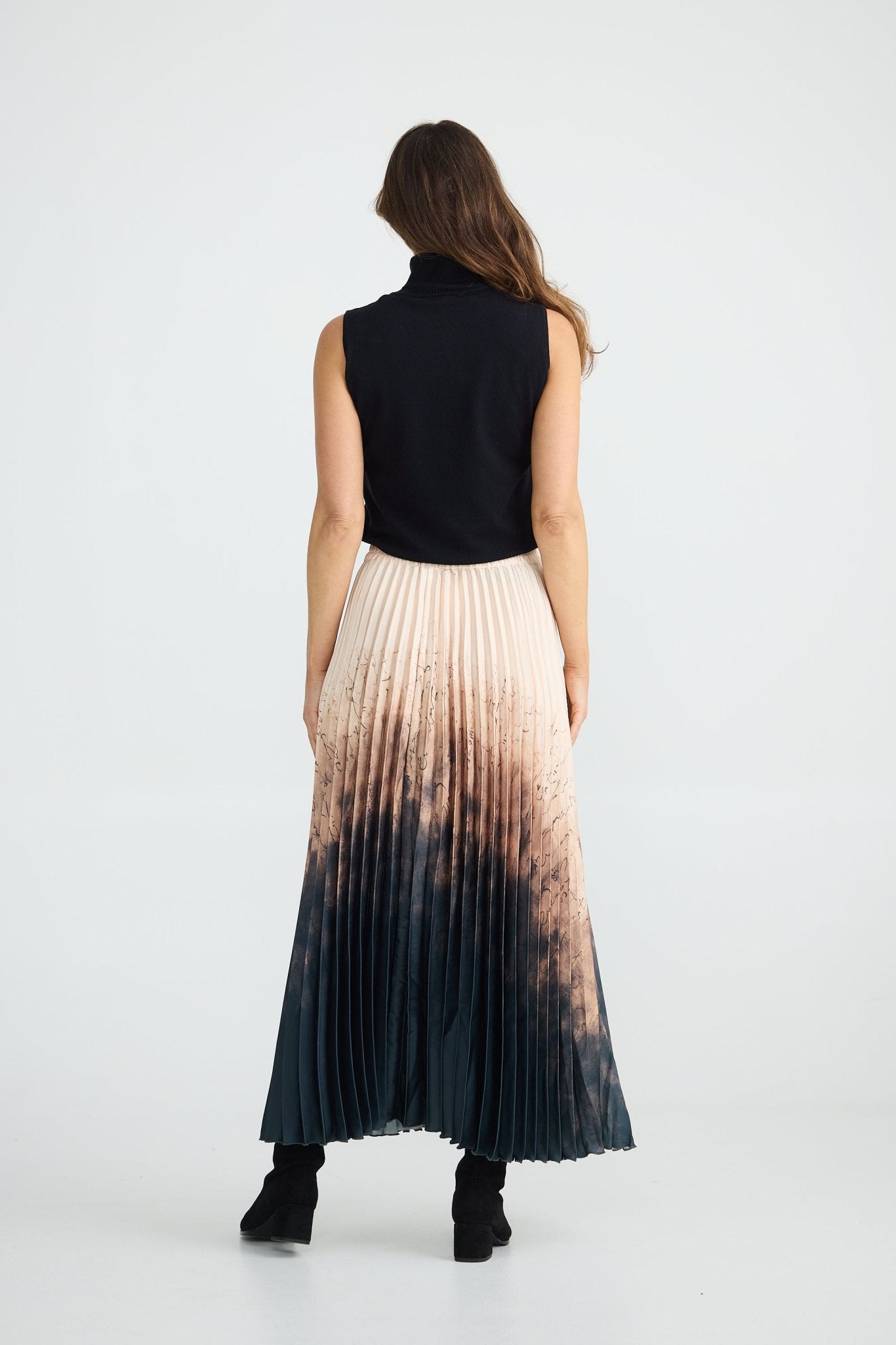 Brave And TrueBrave And True Alias Pleated SkirtBottomsCalligraphy - Blue Water Clothing