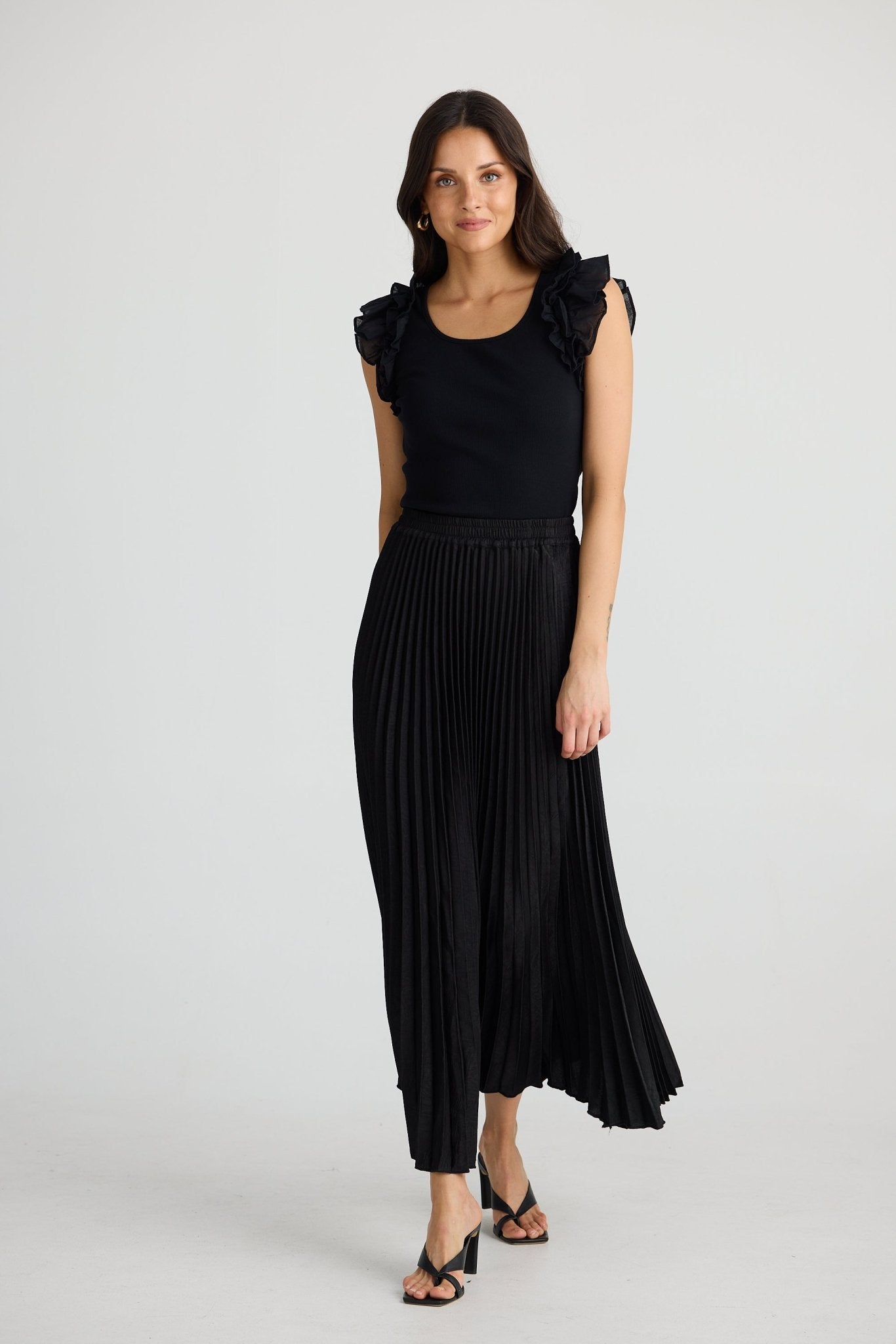 Brave And TrueBrave And True Alias Pleated SkirtBottomsCalligraphy - Blue Water Clothing