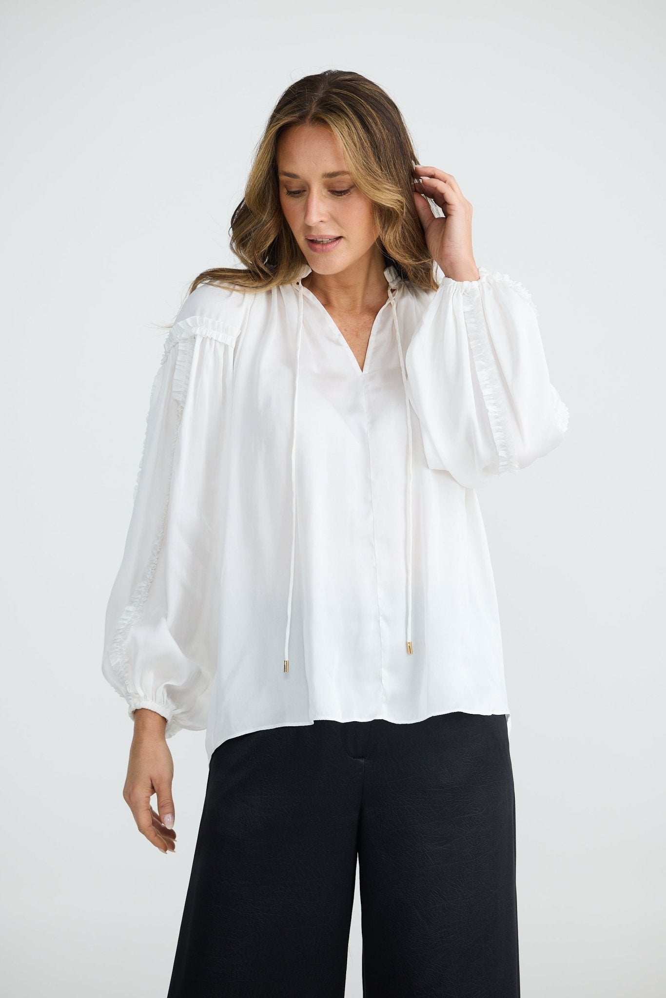 Brave And TrueBrave And True Ritz Blouse WhiteTopsWhite - Blue Water Clothing