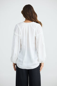 Brave And TrueBrave And True Ritz Blouse WhiteTopsWhite - Blue Water Clothing