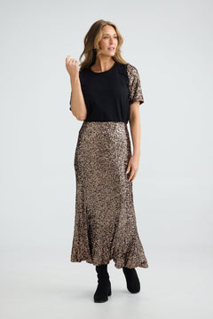 Brave And TrueBrave And True Ritz Sequin SkirtBottomsBronze - Blue Water Clothing