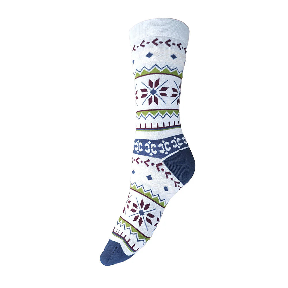 Gemjar Cream Fairisle design Bamboo socks