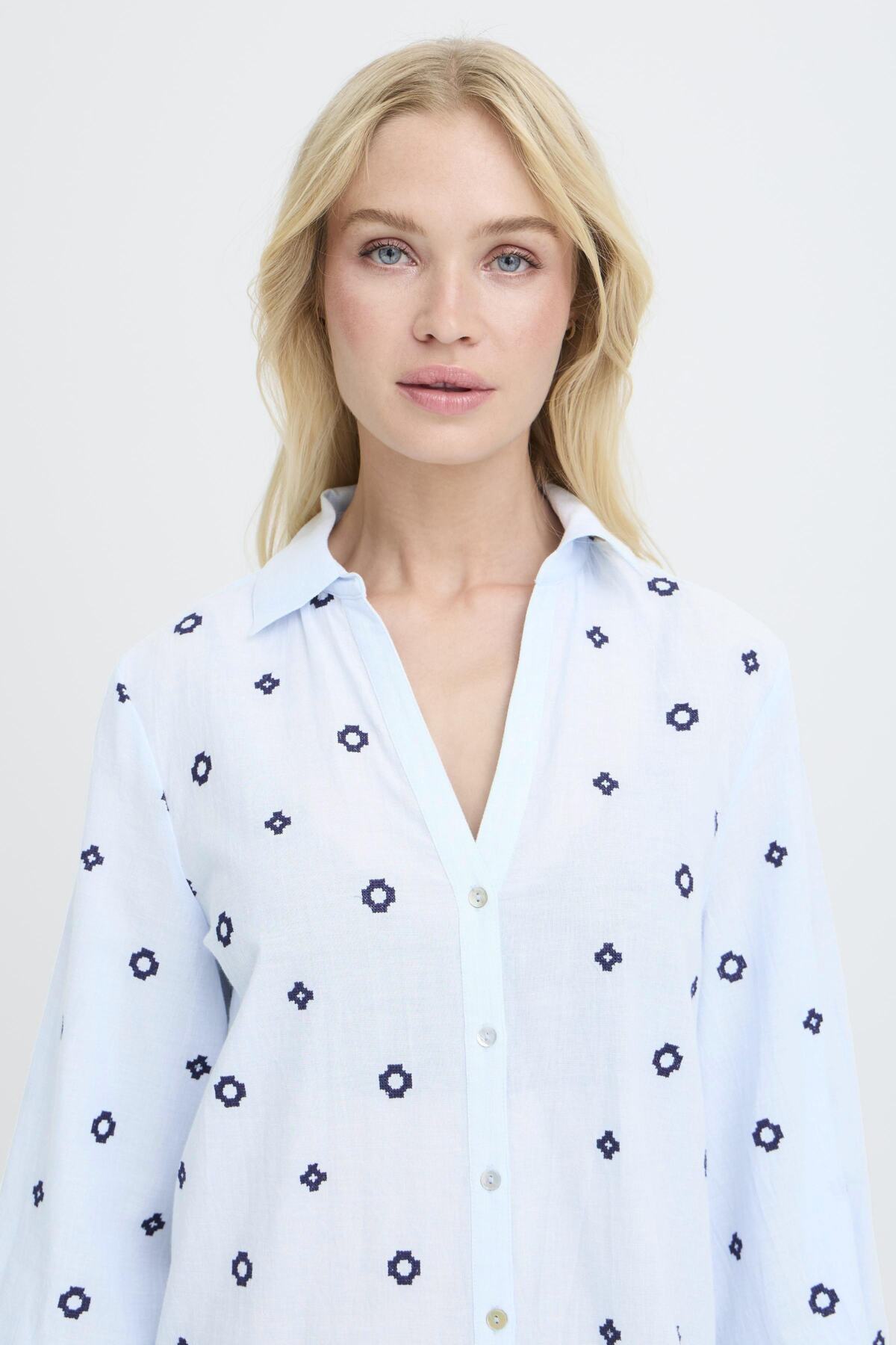 b.youngb.young BYFABIENNE Shirt Long SleeveClothingDella Robbia Blue - Blue Water Clothing