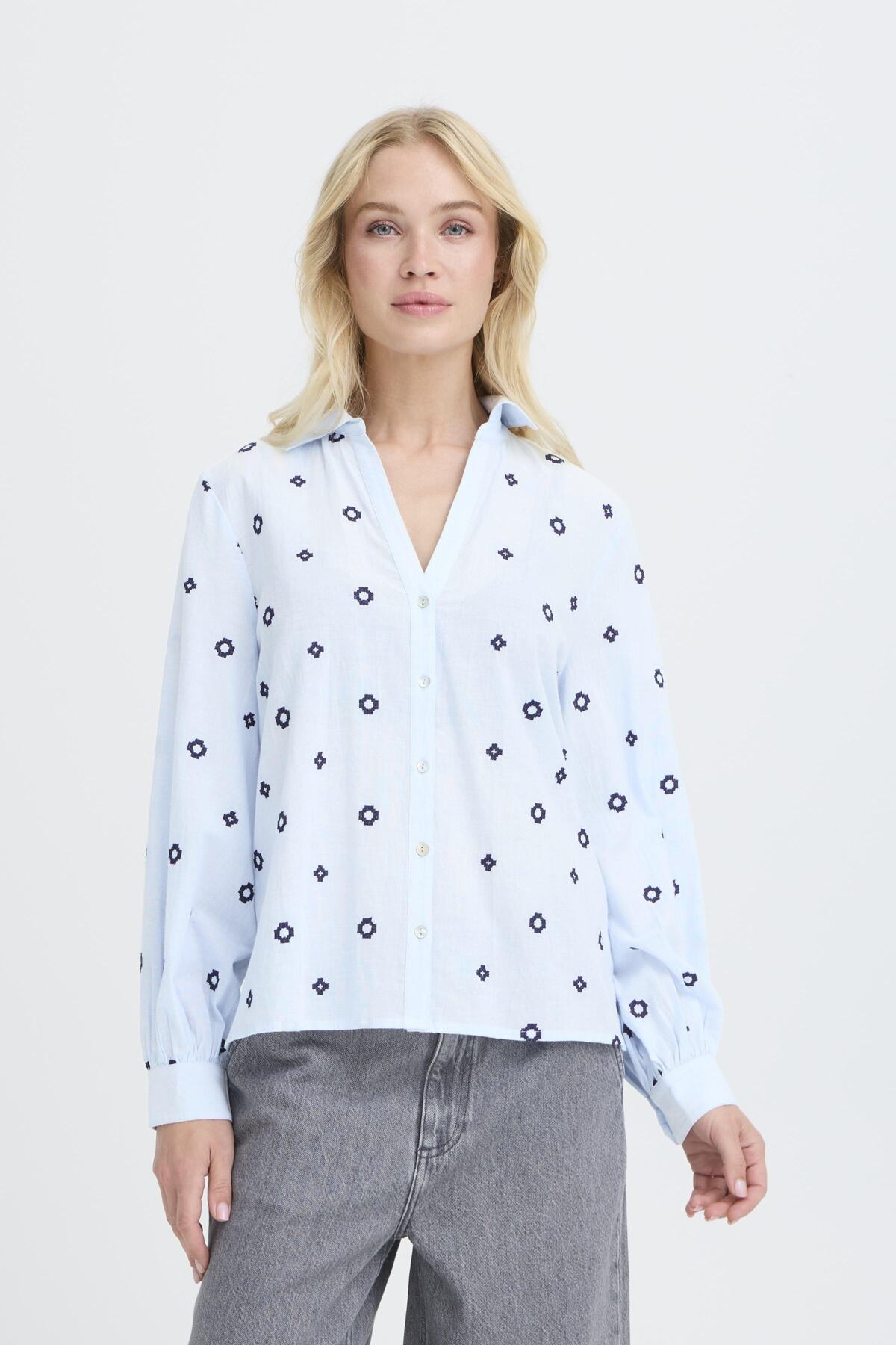 b.youngb.young BYFABIENNE Shirt Long SleeveClothingDella Robbia Blue - Blue Water Clothing