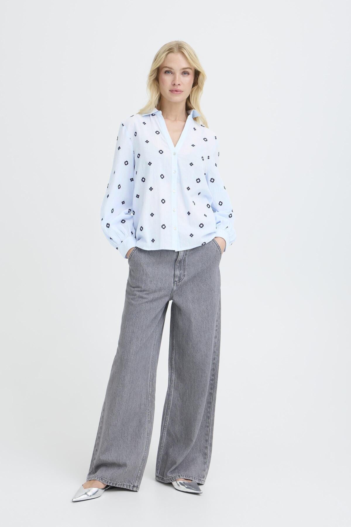 b.youngb.young BYFABIENNE Shirt Long SleeveClothingDella Robbia Blue - Blue Water Clothing