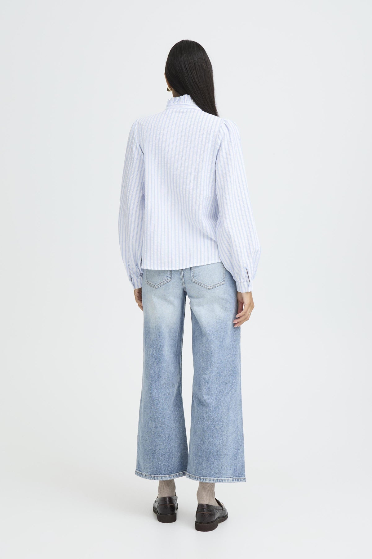 b.youngb.young BYGINETTE Frill BlouseClothingBright White - Blue Water Clothing